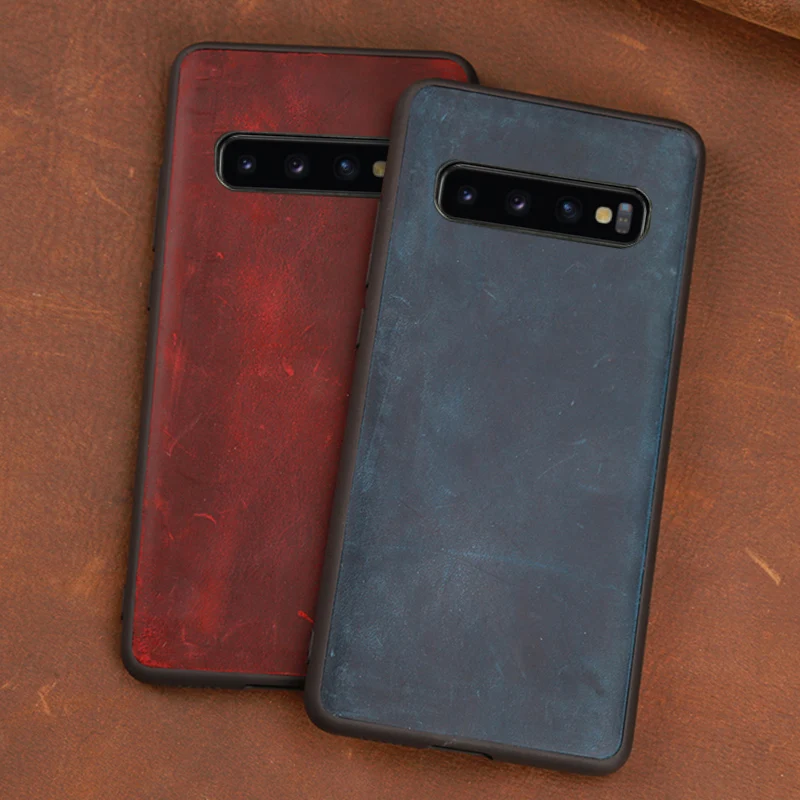 Phone case For Samsung S7 S8 S9 S10 Plus Note 8 9 10 A20 A30 A50 A70 Crazy Horse Skin case For A5 A7 J5 J7 2017 A8 J6 2018 case