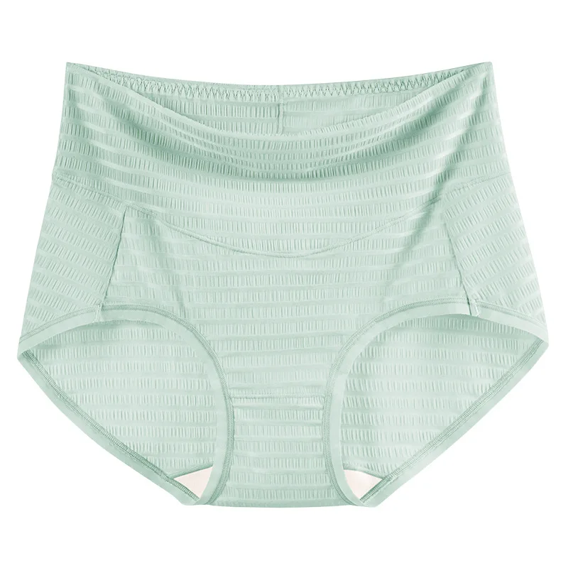 

Tall waist ice silk underwear lady silkworm silk antibacterial fork non-trace belly in carry buttock women briefs shorts