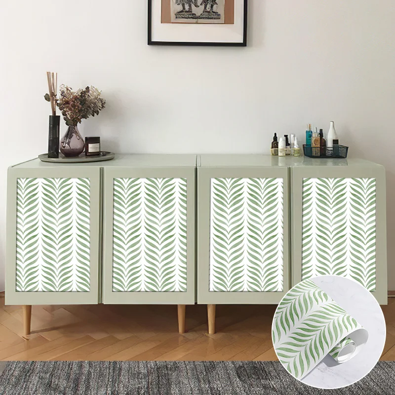 Зеленые тонкие листья ПВХ обои фотообои декор для холодильника мебели свежий дом