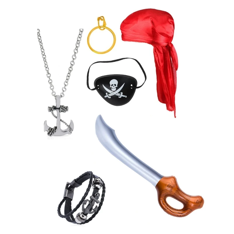 

L5YA Pirate Costumes Pirate Hat Pirate Eye Patches for Pirate Party Cosplays Dress up