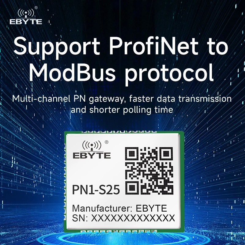 Фото Модуль-шлюз Profinet-MODBUS с 2 последовательными портами, EBYTE SMD, 10/100M, ультракомпактный, со встроенной прошивкой, RS485/RS422 №5