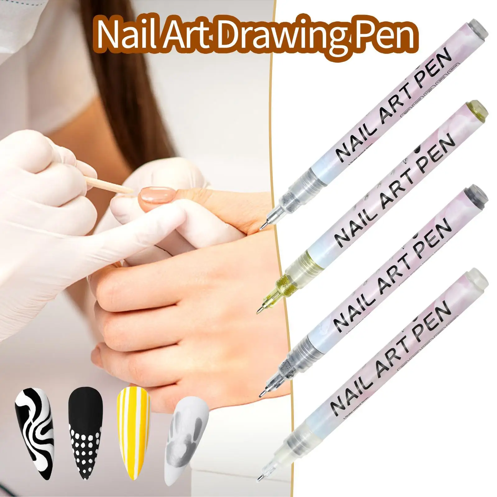 

Waterproof Graffiti Pen Nail Art Drawing Painting Liner Brush Abstract Lines Fine Details Flower 3D DIY Nail Manicure Tools