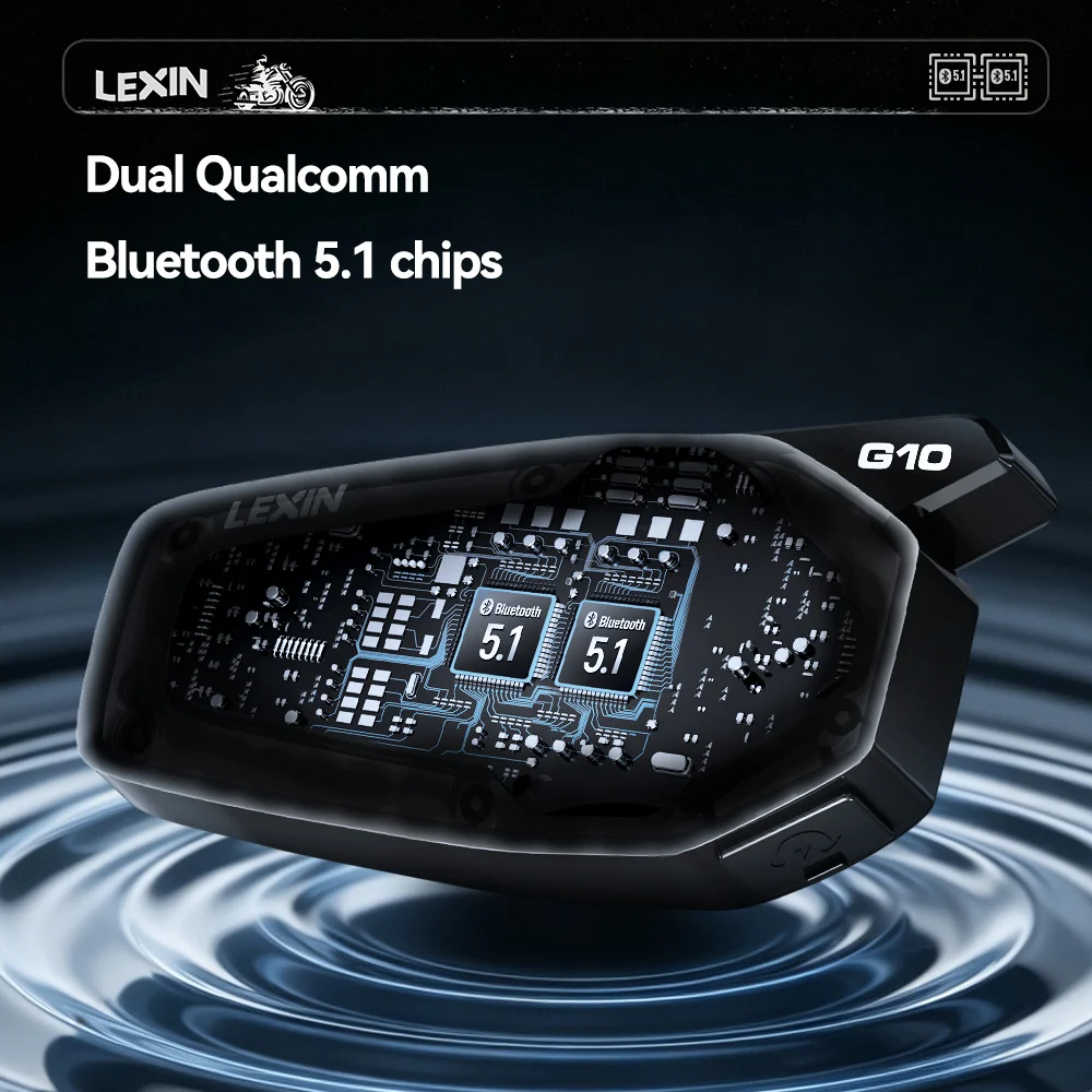 Фото НОВИНКА: Мотоциклетная гарнитура NEW-LEXIN G10, интерком для 8 райдеров с двойной связью Qualcomm Bluetooth 5.1, параллельная аудиосвязь и воспроизведение музыки. №3