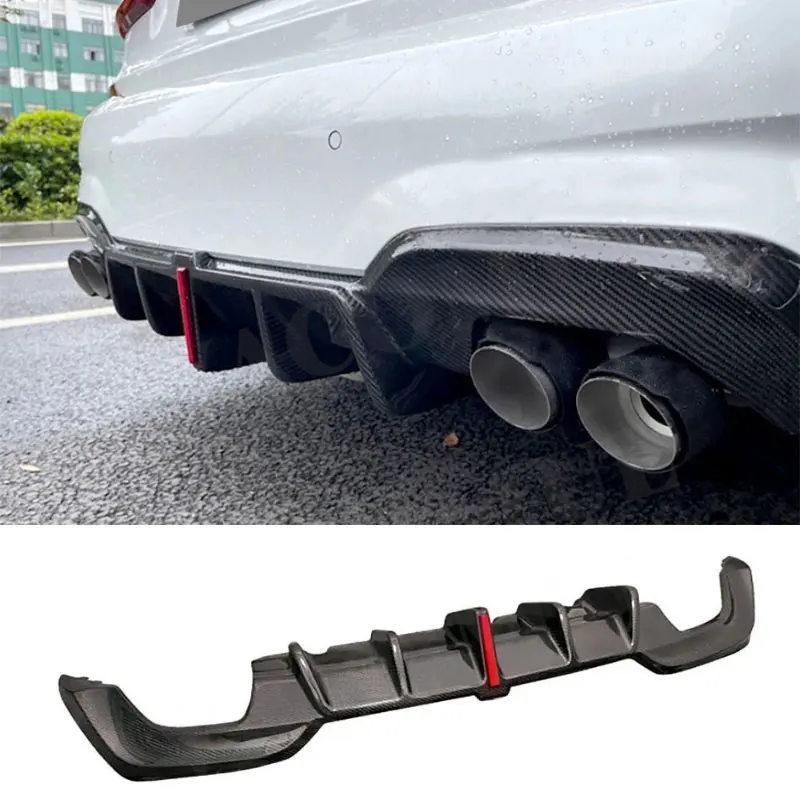 Для BMW 3 серии G20 G28 320i 325i 330i 2020-2023 задний бампер из настоящего углеродного волокна