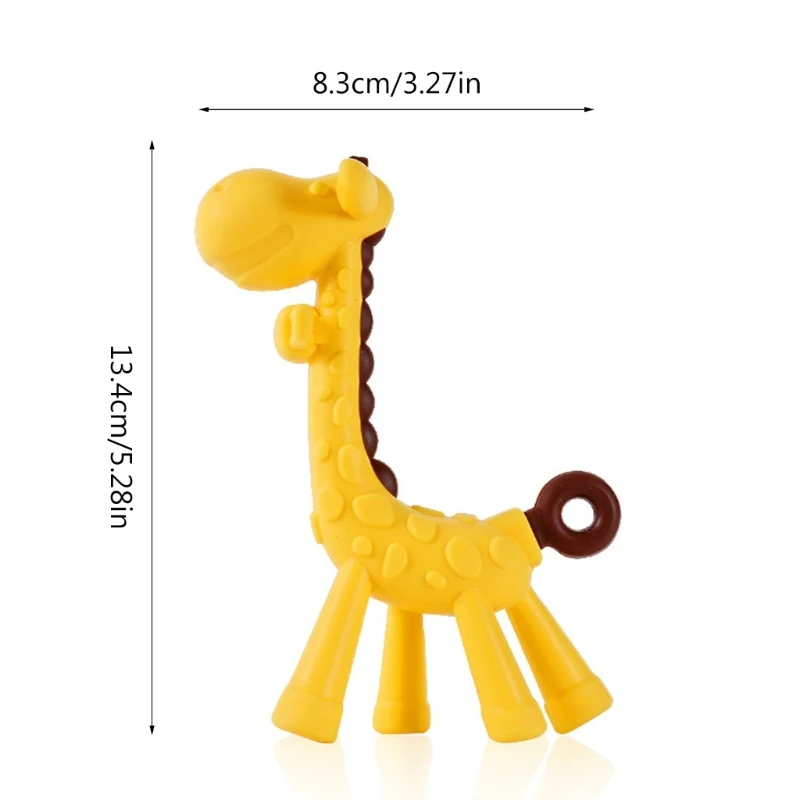 Nursing Teether Toy Infant Molar Rod Toddler Teething Toy Giraffe Animal Chewing Toy for Baby Bite Free Sensory Pacifier QX2D