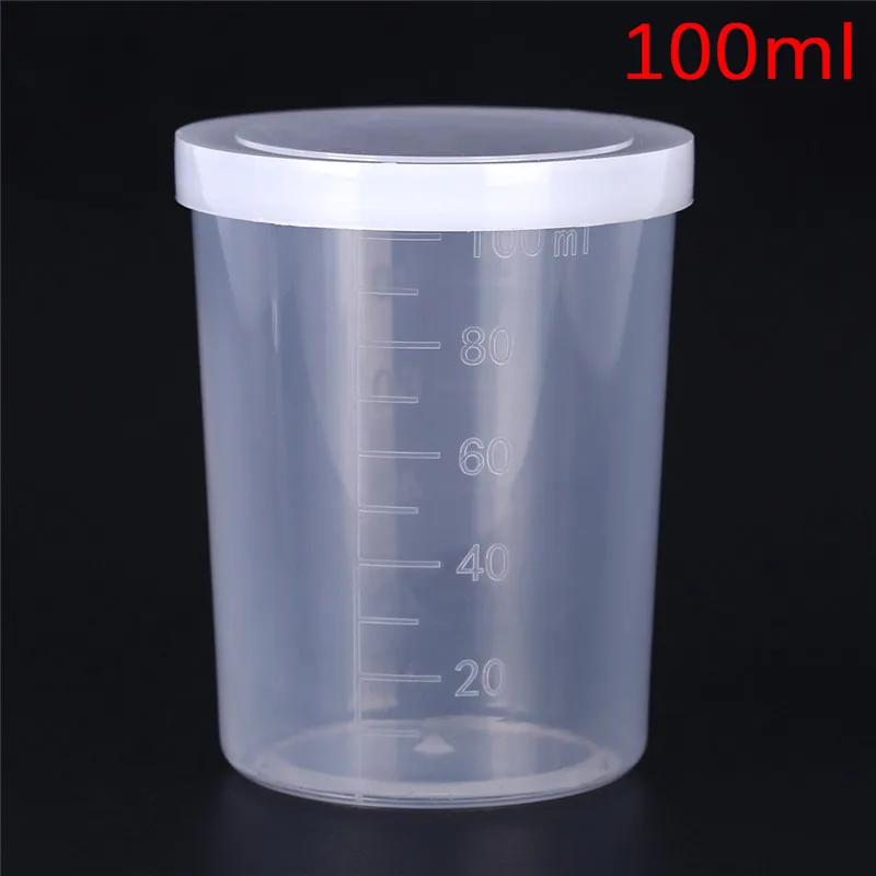 

2Pcs Measuring Cup Plastic Graduated Laboratory Bottle Test Measuring 100ml Container Cups With Cap