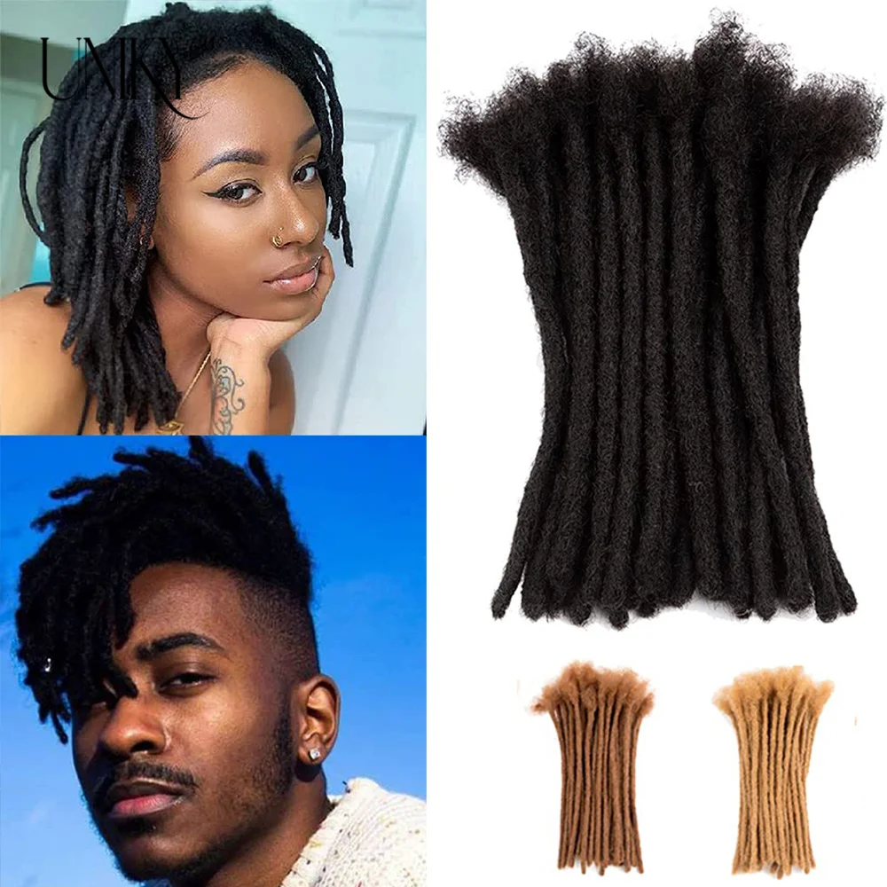 Dreadlock Extensions Human Hair For Men/Women Crochet Braids Organic hair Dread Loc Extensions 0.4 cm Faux Locks Crochet  Hair