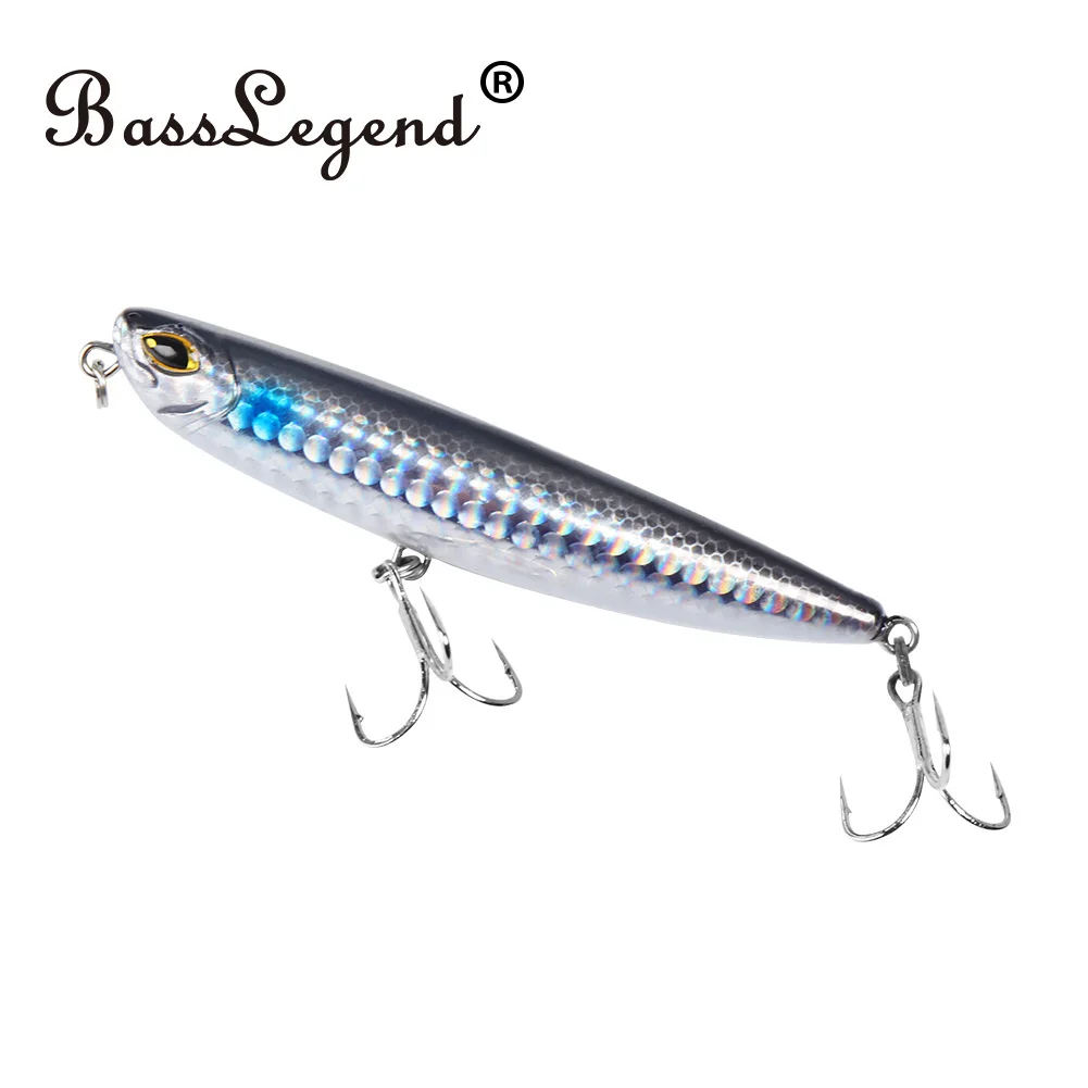 BassLegend Fishing Topwater Lure Surface Walk The Dog Bass Pike Sparrow Wobbler Stick Bait WTD Floating Pencil Walker 90mm 12g