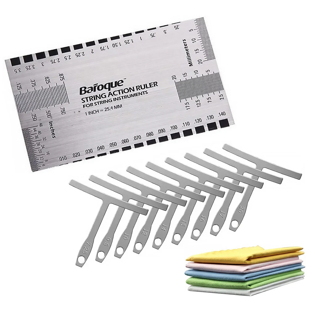 

1 Set Guitar Luthier Tool Includes Understring Radius Gauge String Action Gauge