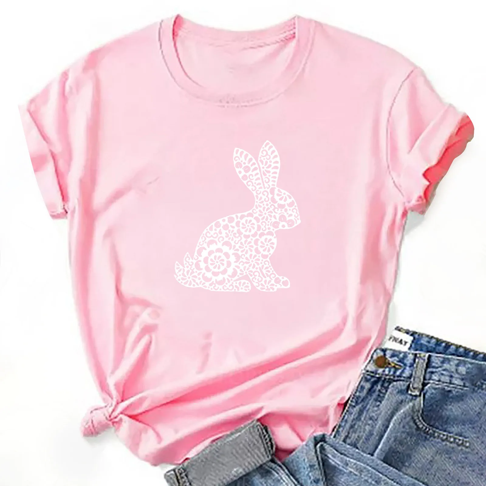 

Женская футболка с принтом в стиле Пасхи