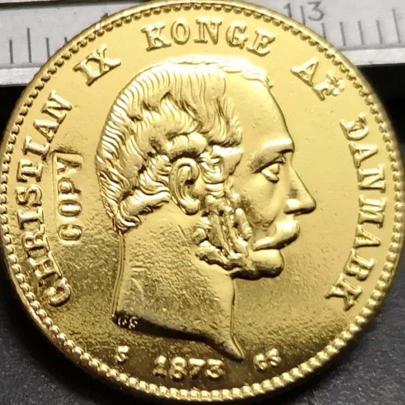 1873 Дания Золотая копия монеты Кристиана Икс 10 крон