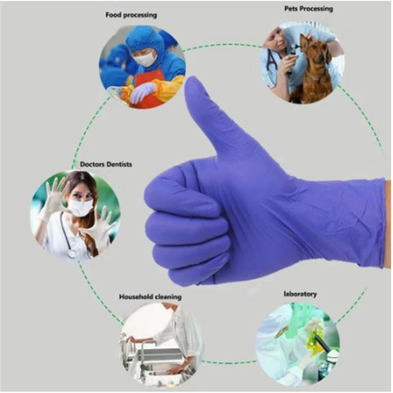 Перчатки нитриловые одноразовые из синтетического латекса 7 мил 100 шт. |