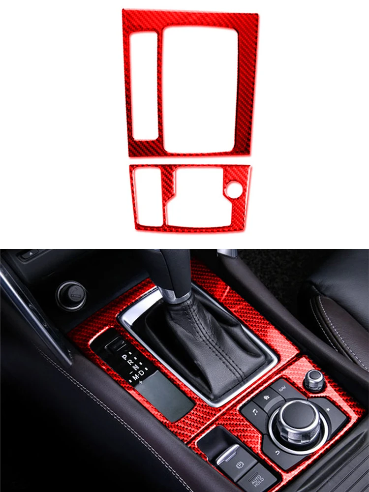 

Car Carbon Fiber Red Stickers For Mazda3 Axela Interior Air Vent Outlet Warning Lamp Button Trim Cover Mouldings Accessories