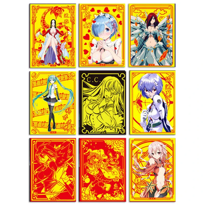 

Anime Goddess Story Hatsune Miku Boa Hancock Ayanami Rei Metal Card Game Collect Rare Card Children's Toys Boy Birthday Present