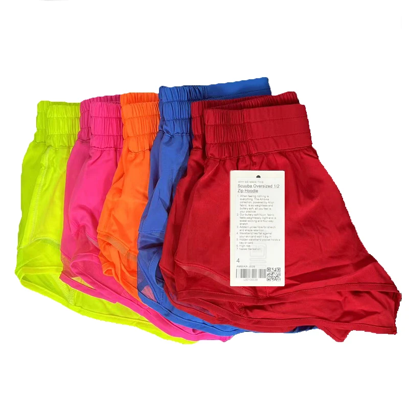 

Спортивные шорты для йоги Luluwomen, быстросохнущие и дышащие 1,3-дюймовые сетчатые подкладки, обтягивающие талии, женские спортивные трусы для йоги