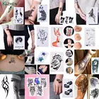 Временная татуировка с геометрическим рисунком для детей, водонепроницаемые поддельные черные тату-наклейки для девочек с Луной и лесом, женские татуировки для ушей