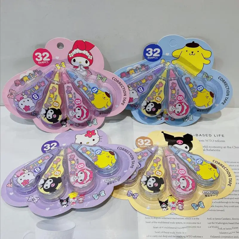 

Kawaii Sanrio Anime Hellokitty My Melody Kuromi Student Stationery Correction Tape Alteration Tool Durable Portable Set Cute