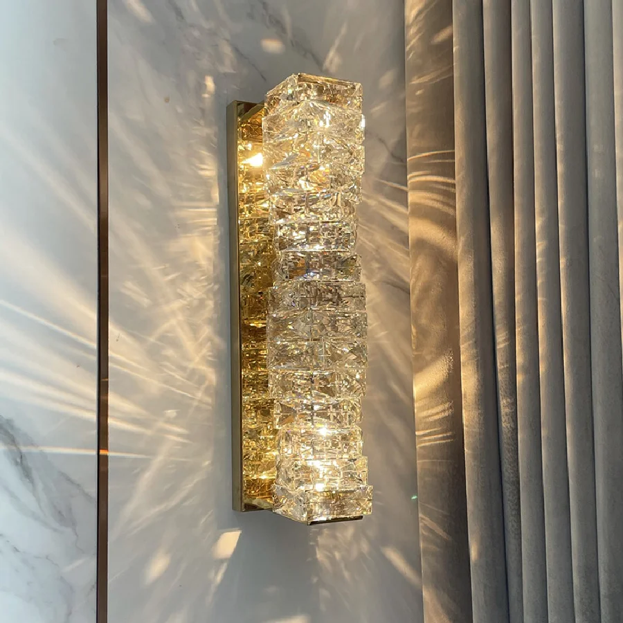 

Crystal wall lamp Living Room Home Decoration gold Chrome Wall Lamp for Bedroom LED Wall Sconce Indoor Fixtures