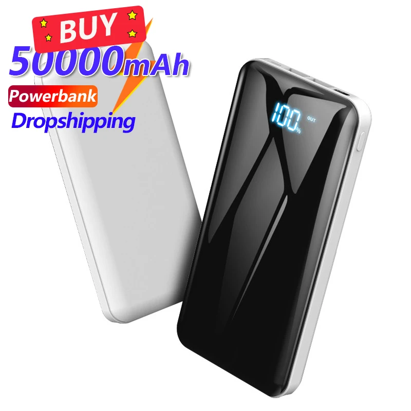 

50000mAh Power Bank Portable External Battery Fast Charge Charger Digital Display Powerbank Charge for Xiaomi Samsung IPhone
