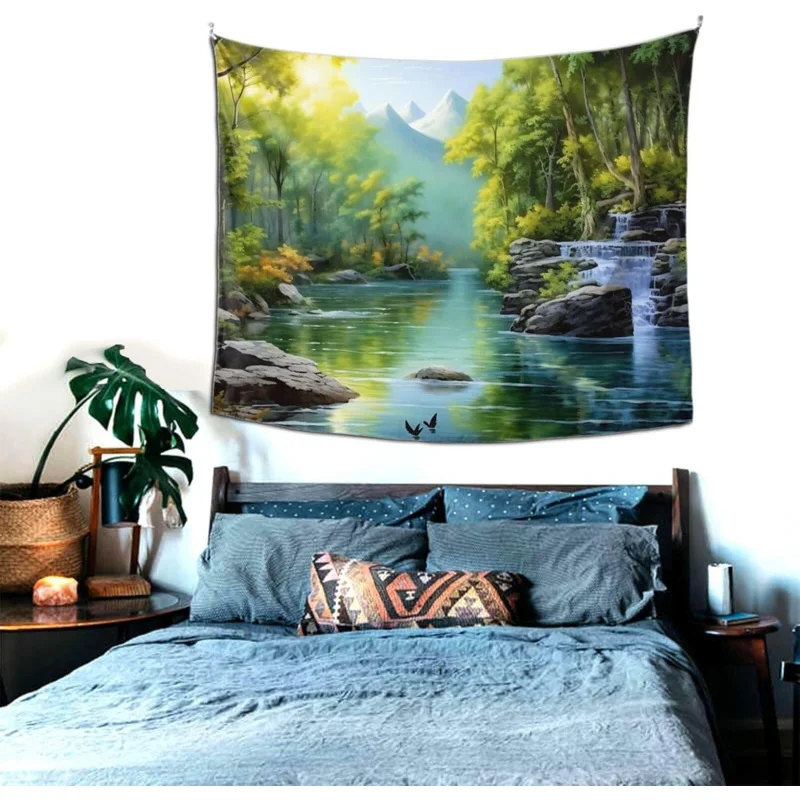 Настенный фон на День Благодарения гобелен с узором тыквы и кленового листа