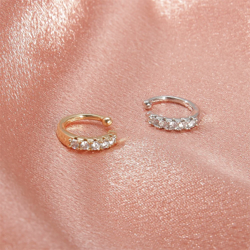 

Luckydays 1 PCS Simple Alloy Open C Shape Zircon Ear Non Pierced Clip Earring Trendy Small Ear Cartilage Cuff Earring Jewelry