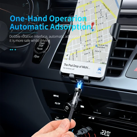 Магнитный кабель Essager 540, вращающийся, магнитное зарядное устройство для быстрой зарядки, кабель Micro USB типа C, провод для мобильного телефона, шнур для iPhone Xiaomi