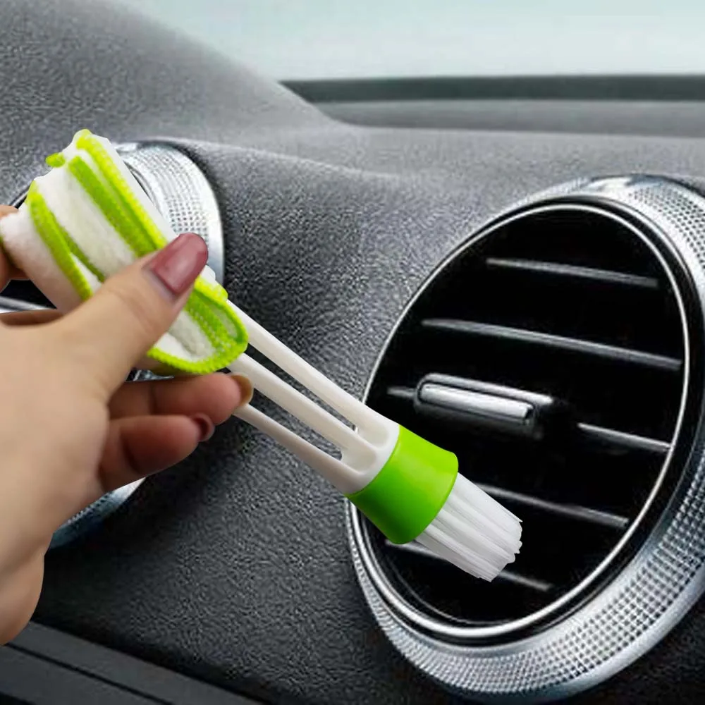 

Car Detail Brush Double-headed Conditioner Air Outlet Cleaning Brush Keyboard Dust Removal Brush Detailed Dust Removal Shutters