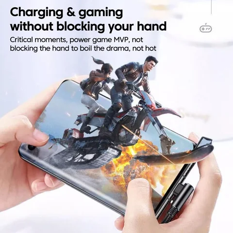 Элогух 120 Вт 6А 90 °   Локоть USB-кабель типа C, игровой прямой кабель USB C для быстрой зарядки для Huawei Honor vivo, шнур для передачи данных