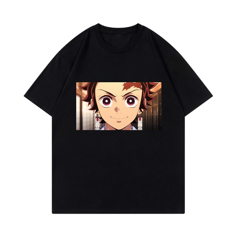 

Модная хлопковая футболка с коротким рукавом из аниме Kimetsu No Yaiba, Высококачественная удобная свободная футболка с коротким рукавом