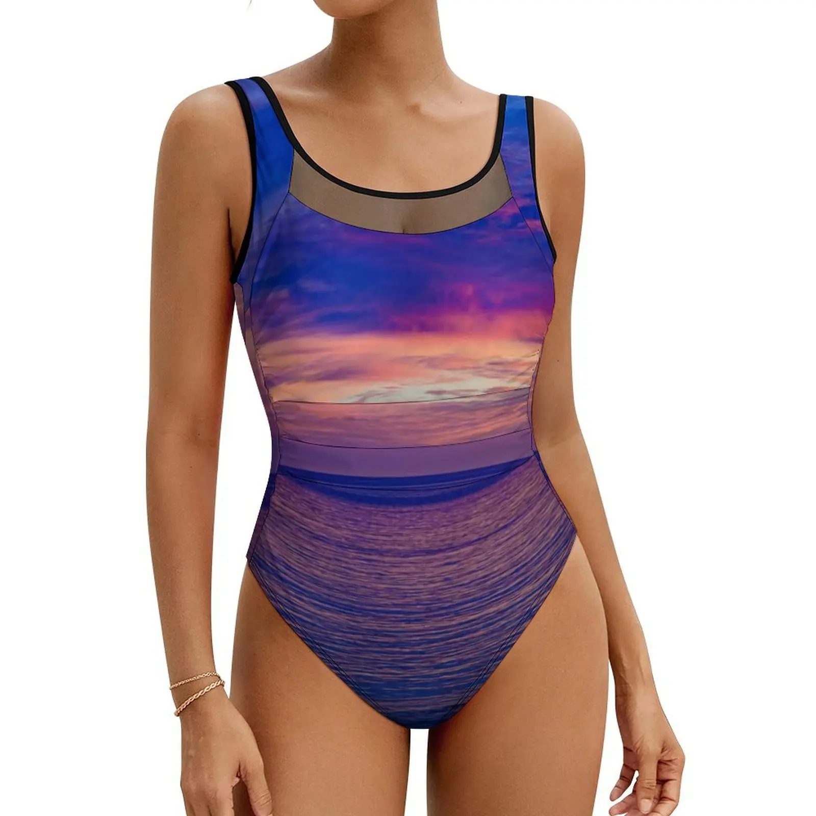 Купальник заката сексуальный пляжный женский купальник цельный новинка боди