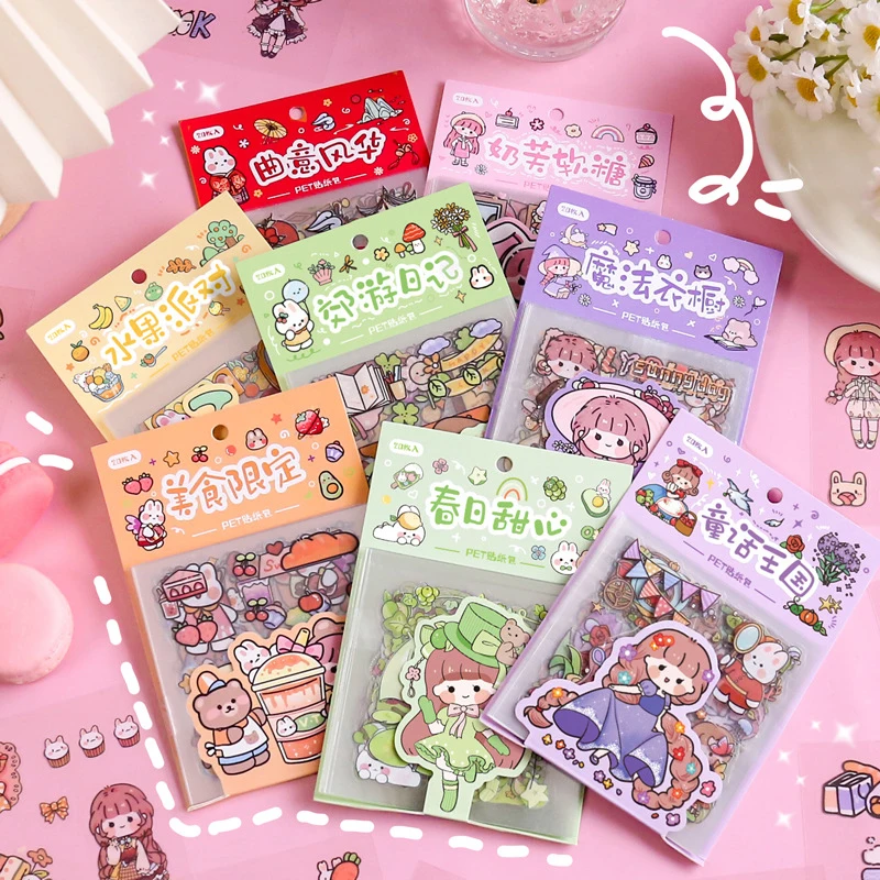 

20 Sheets Cartoon Animals Pattern Stickers Decoration Stationery Child Gift for Scrapbook Design Journal Diary