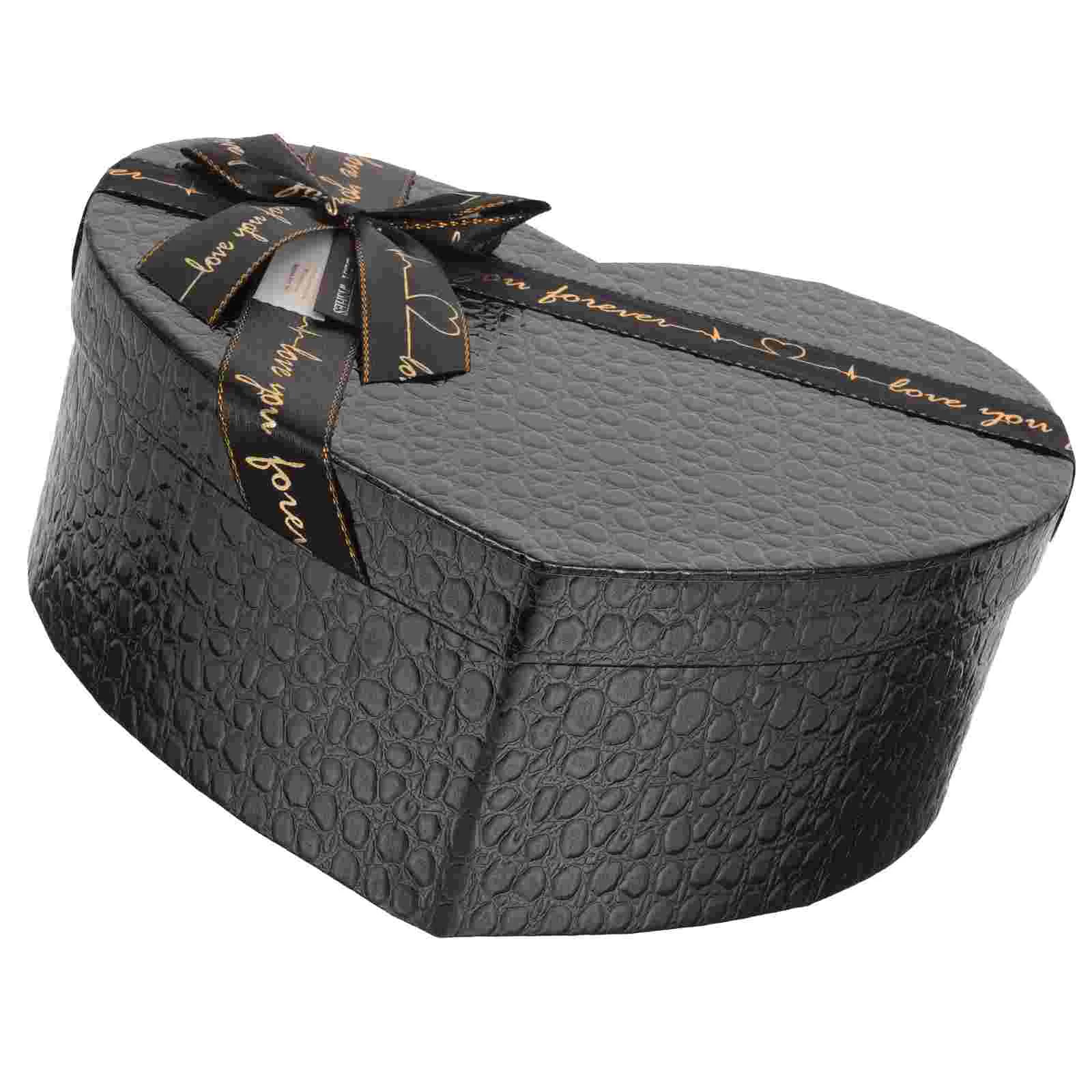 Черная подарочная коробка в форме сердца мужские подарки музыкальные шкатулки