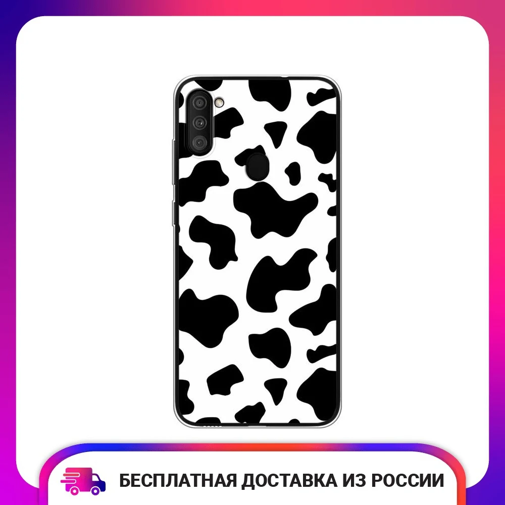 Чехол силиконовый для Samsung Galaxy A11 M11 Пятна коровы защитный тонкий мягкий