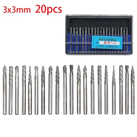 10 PCS 20 PCS Tungsten Karbür Döner Görek Dremel Aksesuarları İçin Set Freze Kesici Matkap Bit Gravür Bitler