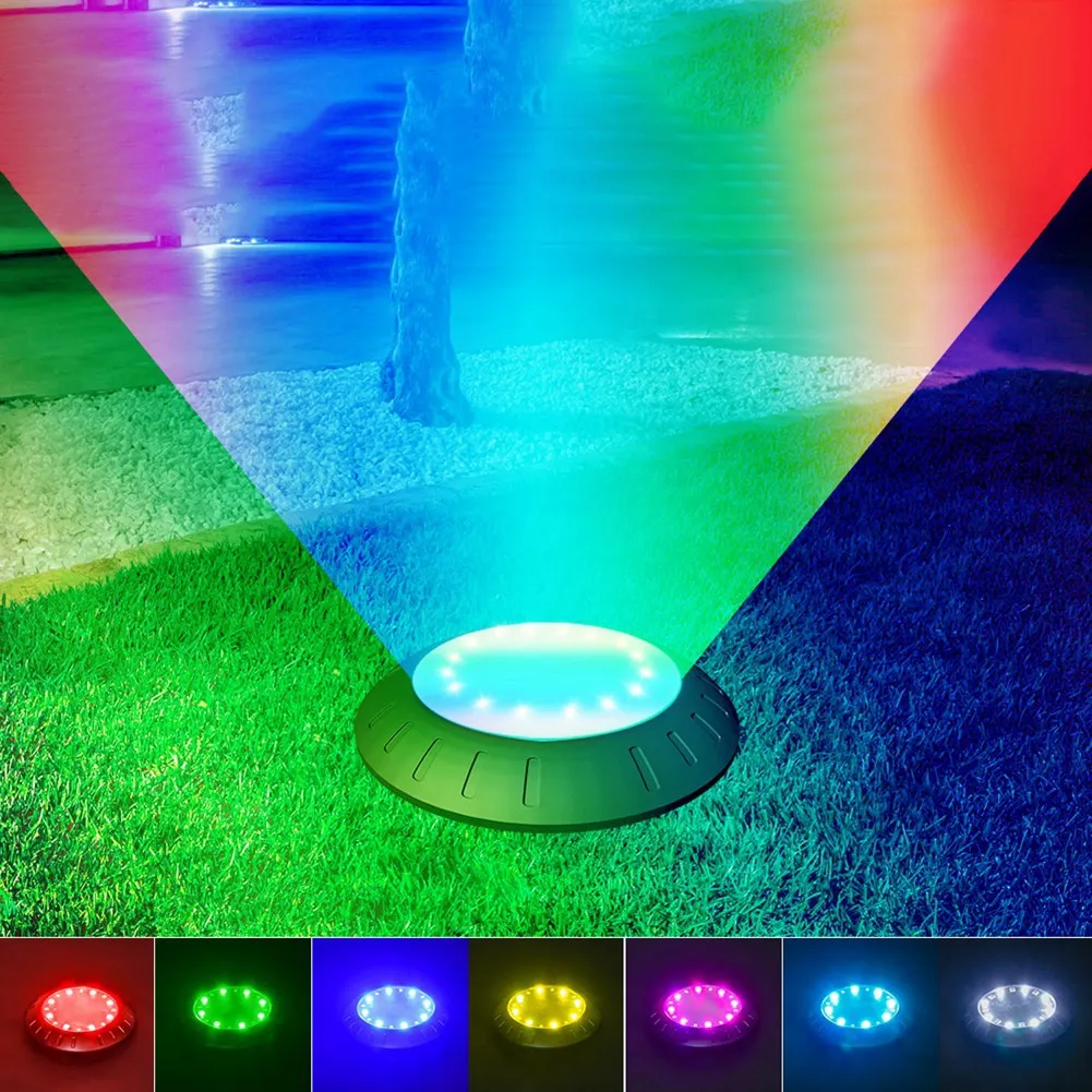 RGB Солнечный газон двор светодиодные солнечные огни подсветка для сада