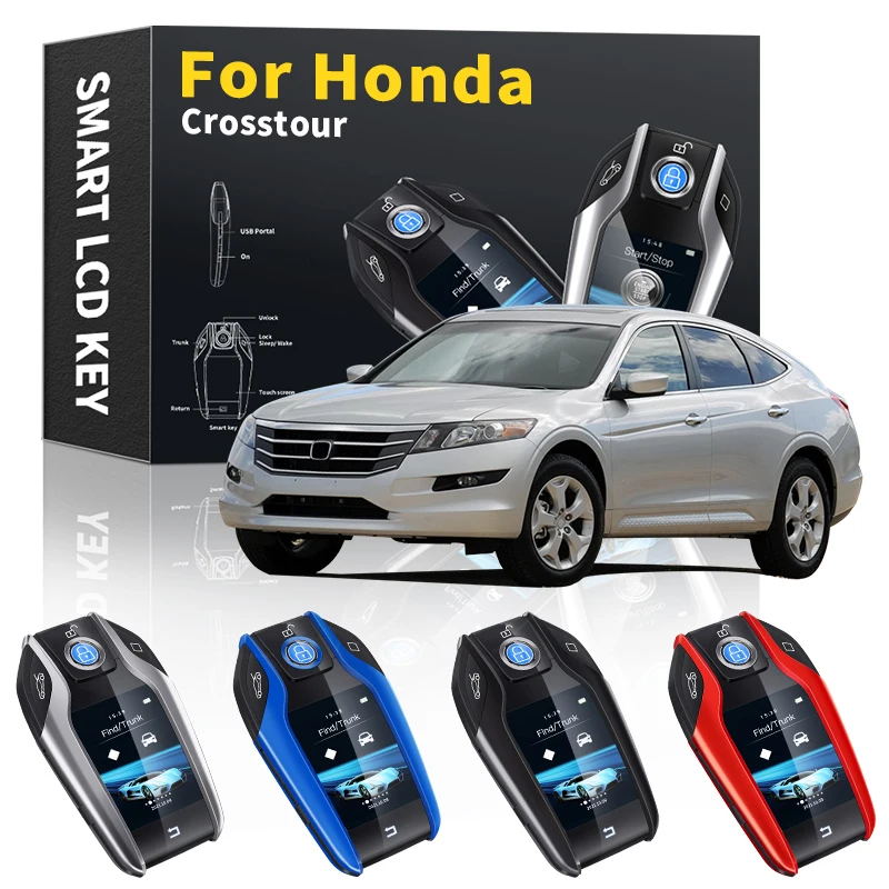 

Пульт дистанционного управления для автомобиля Honda Crosstour 2000-2021, ЖК-дисплей, смарт-брелок с одной кнопкой, старт, модифицированный автомобиль...