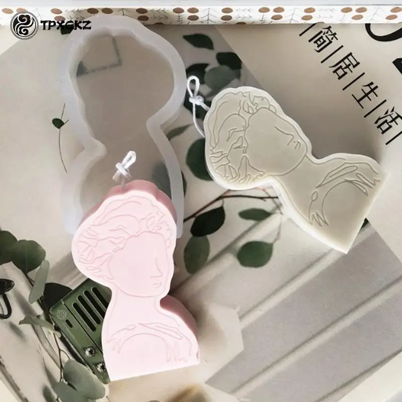 

3D Silicone Portrait Mold Aromatherapy Candle Plaster DIY Candle Making Molds 3D Silicone Candle Molds Household Cake Moulds