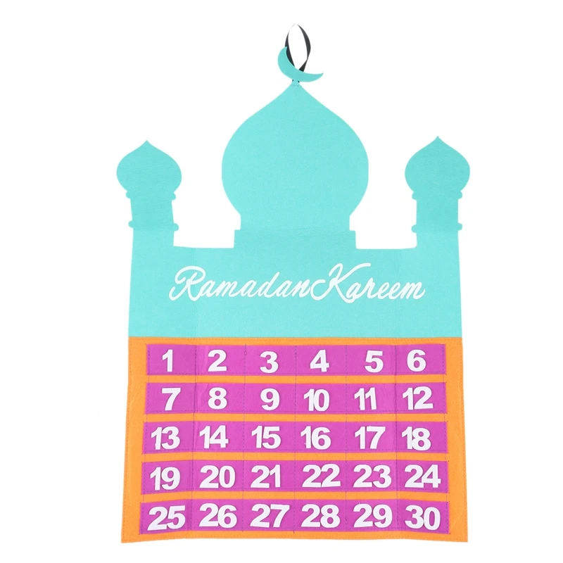 

NEW-Ramadan Calendar Eid Mubarak Hanging Countdown Calendar, Advent Calendar Date Eid Gifts Ramadan Decoration