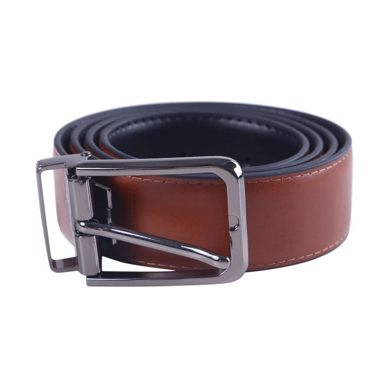 

High Quality Cowhide Genuine Leather Belts Men Pin Buckle Jeans Waistband Male Black Brown Two Sides Pure Color Belt all-match