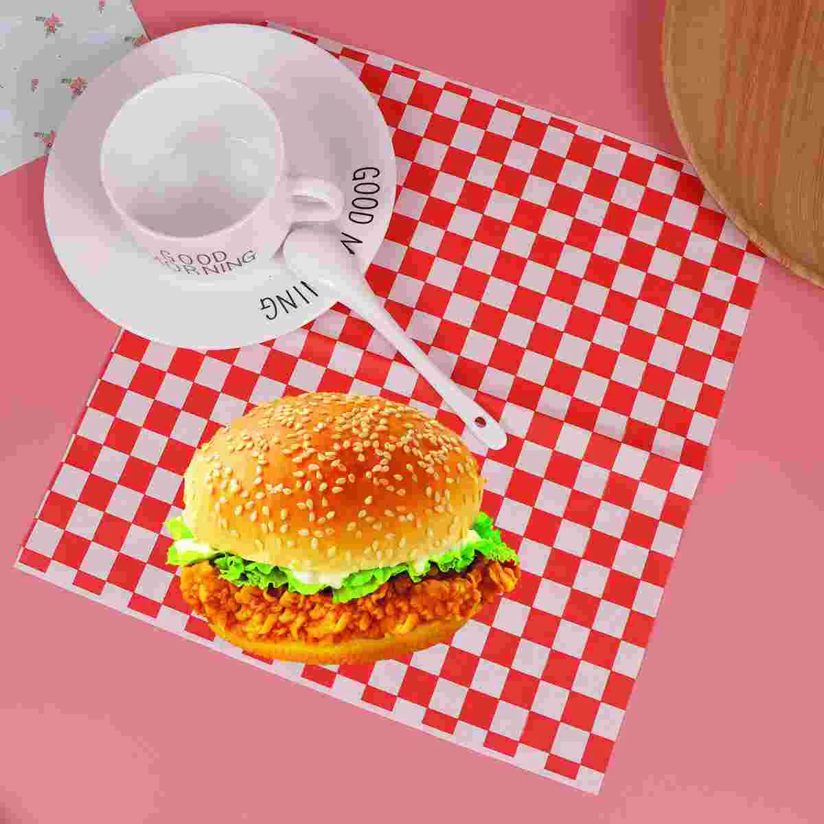 

Paper Delisheets Basket Checkered Sandwich Liner Wrap Wrapping Fast Liners Service Butcher Parchment