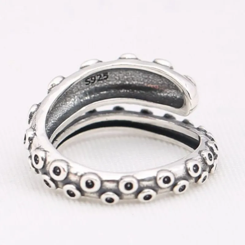 Мужское и женское кольцо из серебра 925 пробы с осьминогом