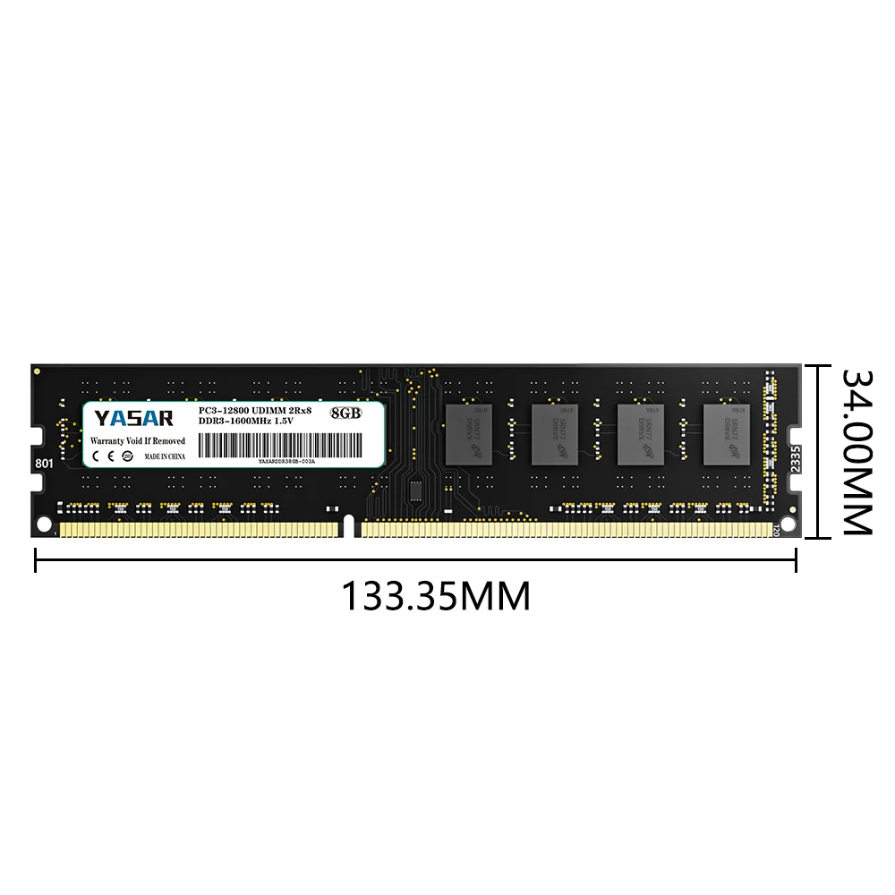 Оперативная память YASAR DDR3 4/8/16 ГБ 1600 МГц