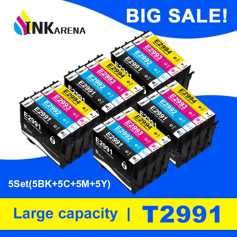 

INKARENA Compatible For Epson T2991 Ink Cartridge 29XL For Epson XP-332 335 342 345 352 XP-432 435 442 445 452 455 Printer