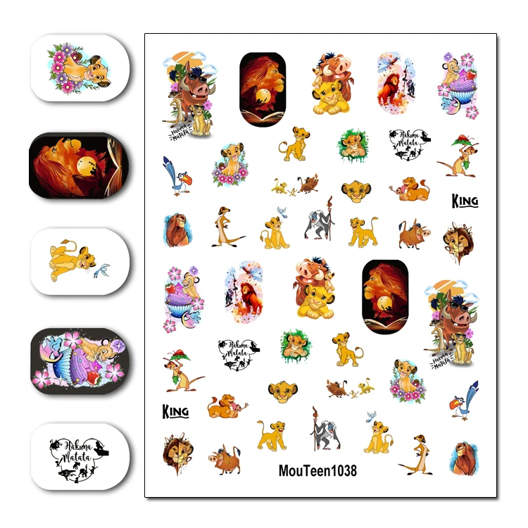 Newest Hot Mouteen1038 Disney's The Lion King Nail Sticker Nail Water Sticker for Nail Art Sticker Decal