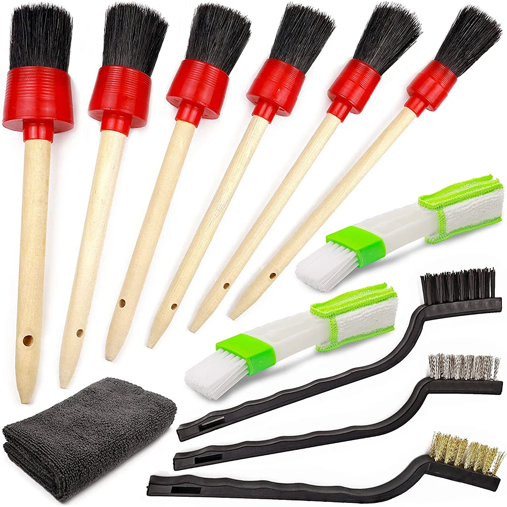 

12Pcs Car Cleaning Kit Detailing Brush Cleaning Towels Car Cleaner Brush Set Suitable For Removing Dust Bread Crumbs And Others