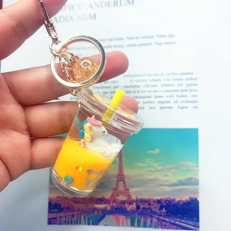 Брелок для ключей boba с молочным чаем Маленькая подвеска молока и чая милый