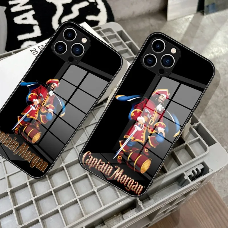 

Captain Morgan Rum Phone Case Tempered Glass For IPhone 14 13 11 12 Pro 8 7 Plus X 13 Pro MAX XR XS MINI SE 2020 Covers