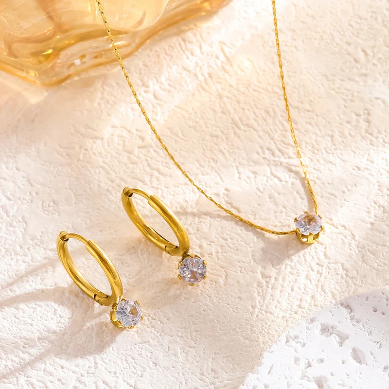 316L Легкое роскошное нишевое ожерелье с подвеской из циркона цветные простые