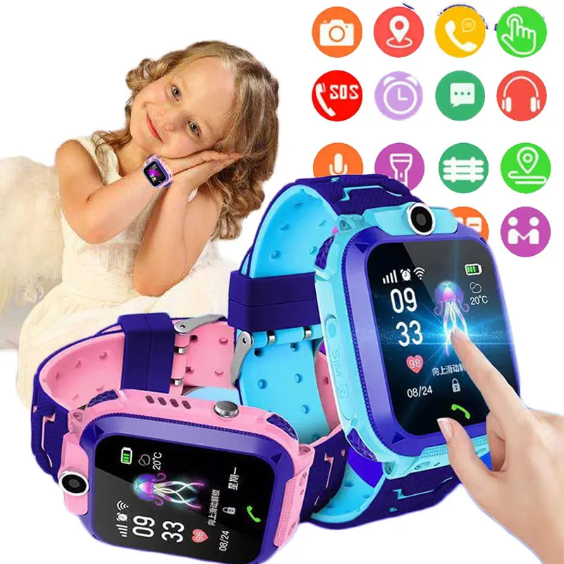 

Reloj Q12 Waterproof Children's Smart Watch SOS Phone Clock Smartwatch For Kids Photo Sim Card Kids Gift For IOS Android Relogio