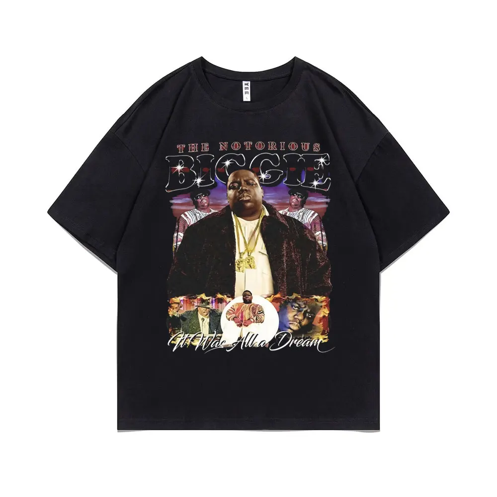 

Classic Vintage Tshirt The Notorious Biggie T Shirt Hip Hop Oversized Heavyweight Men Women Harajuku Casual Short Sleeve Tees